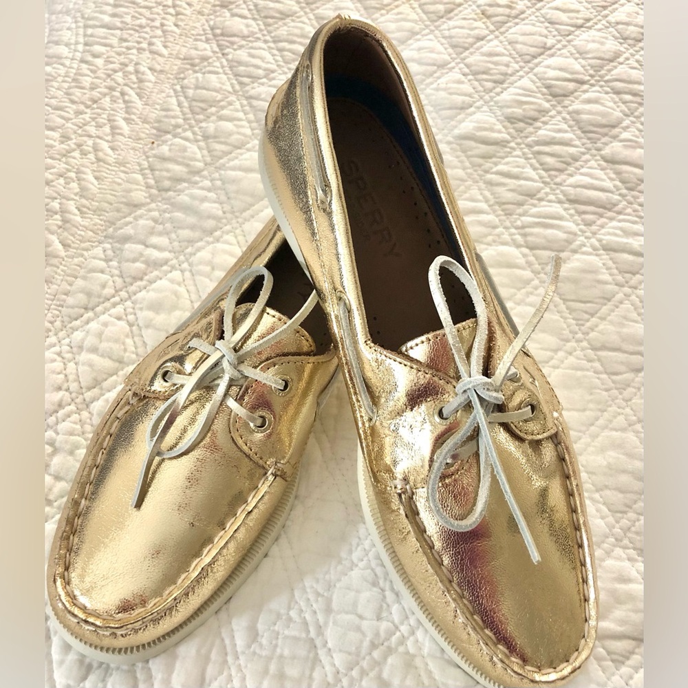 Sperry Women's Metallic Gold Loafers